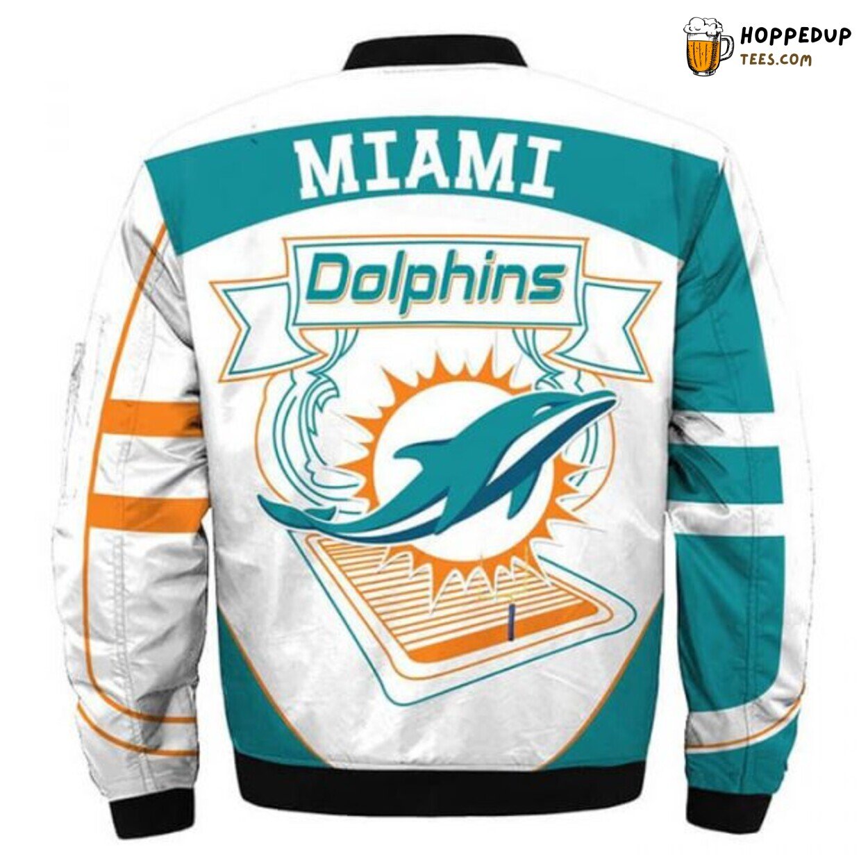 Miami Dolphins 3D Printful Bomber Jacket Second Edition Design Series Look