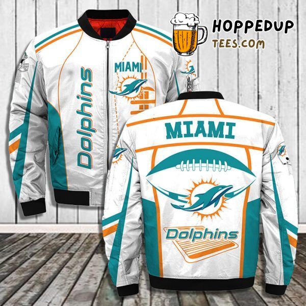Miami Dolphins 3D Printful Bomber Jacket Third Edition Sporty Design Series