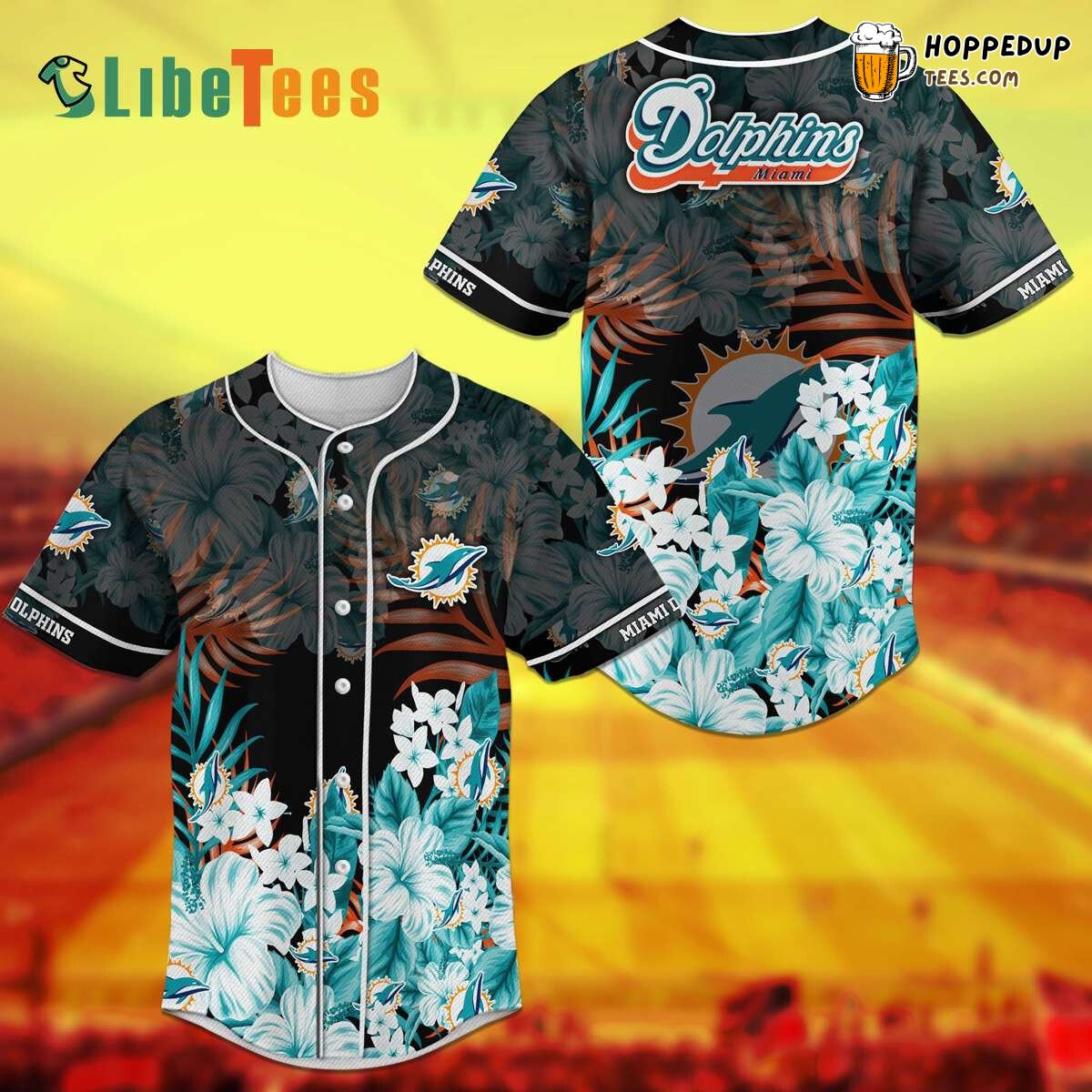 Miami Dolphins Jersey Tropical Palm Flower Exclusive Gift Top