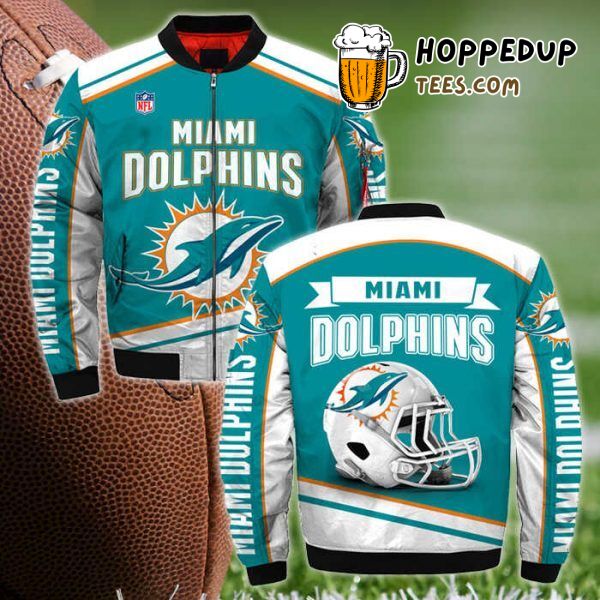 Miami Dolphins Masterpiece Bomber Jacket in Printful 3D