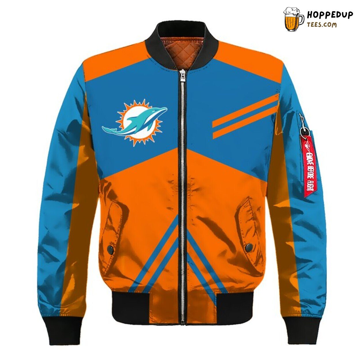 Miami Dolphins NFL Bomber Jacket Blue Orange Signature Style Miami Dolphins NFL Bomber Jacket Blue Orange Signature Style