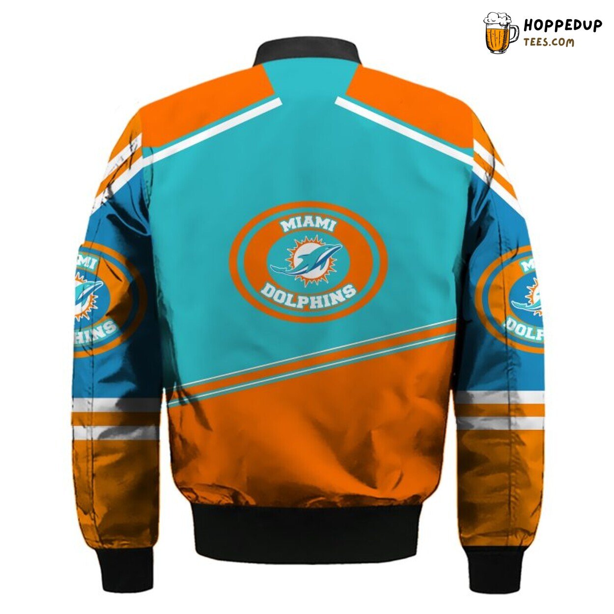 Miami Dolphins NFL Unisex Bomber Jacket Blue Orange Distinct
