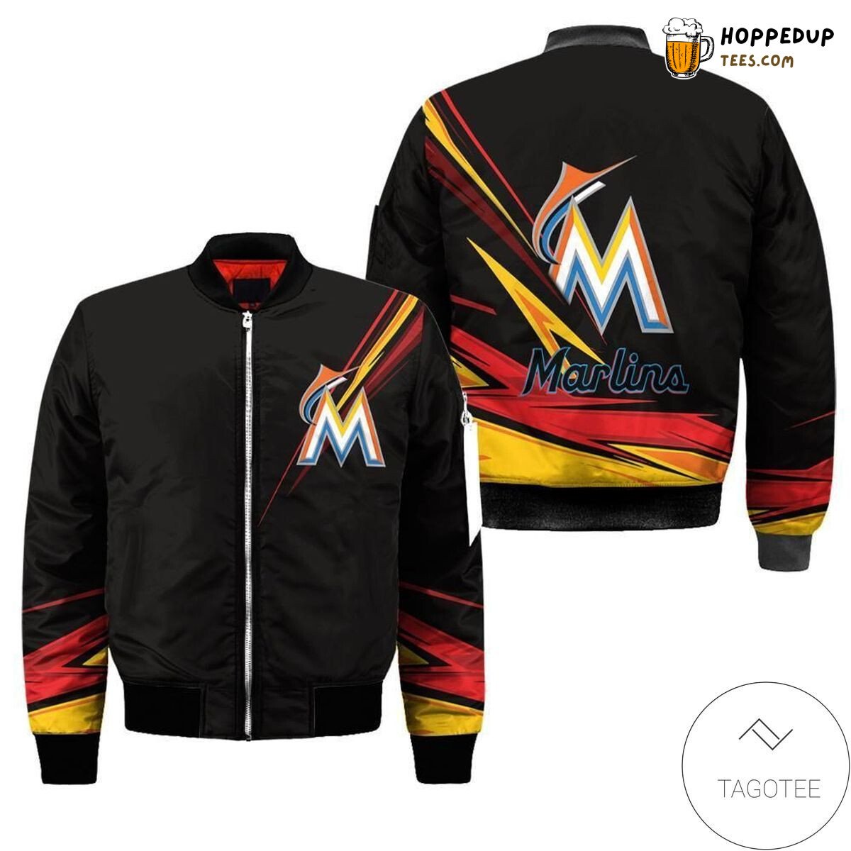 Miami Marlins MLB Signature Bomber Jacket in Official Colors