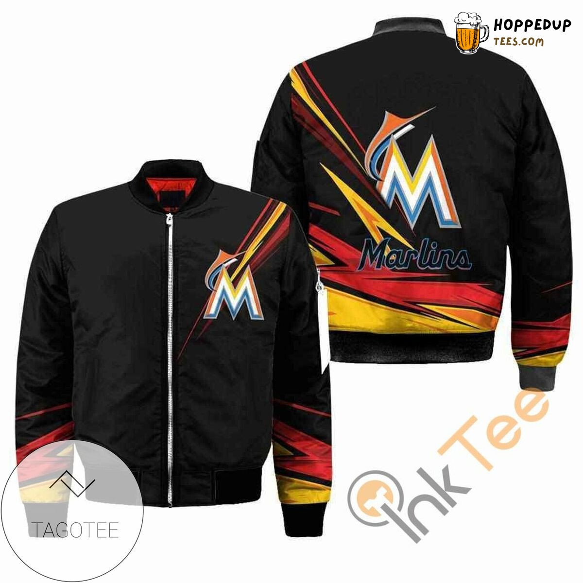 Miami Marlins Premium Team Colors MLB Signature Bomber Jacket Fit