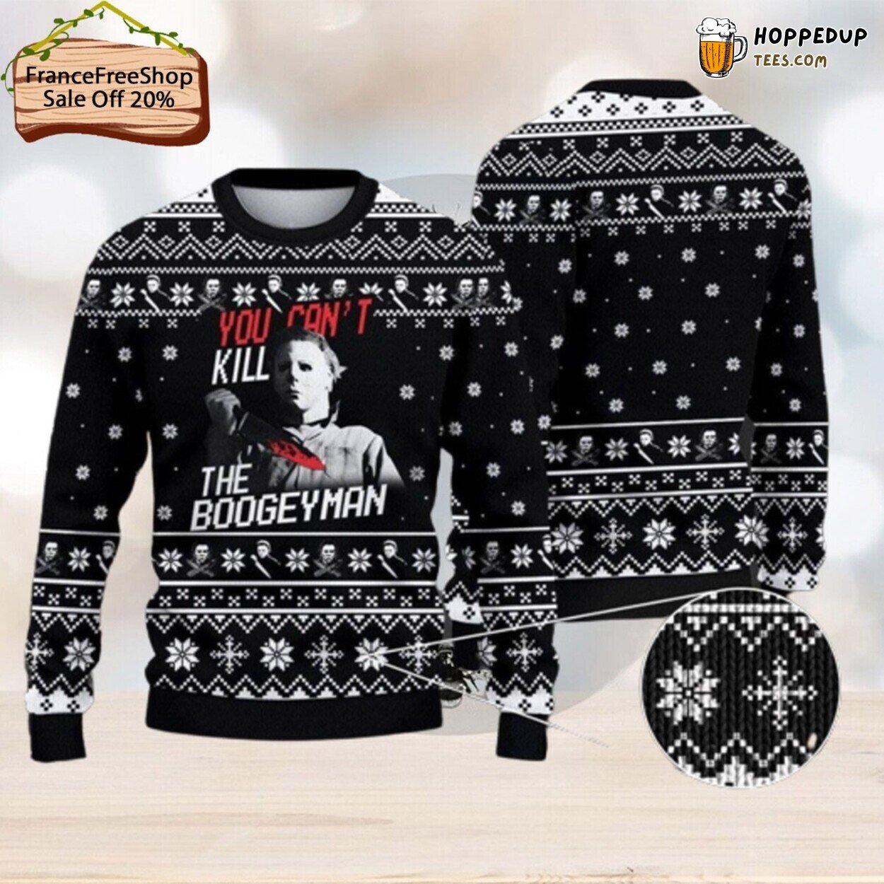 Michael Myers Halloween Ugly Sweater You Cant Kill Boogey Man Design
