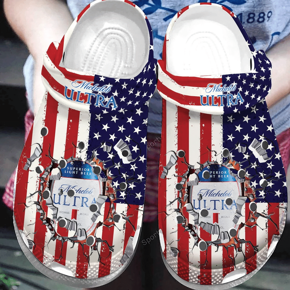 Michelob Ultra American Flag Themed Clogs HU
