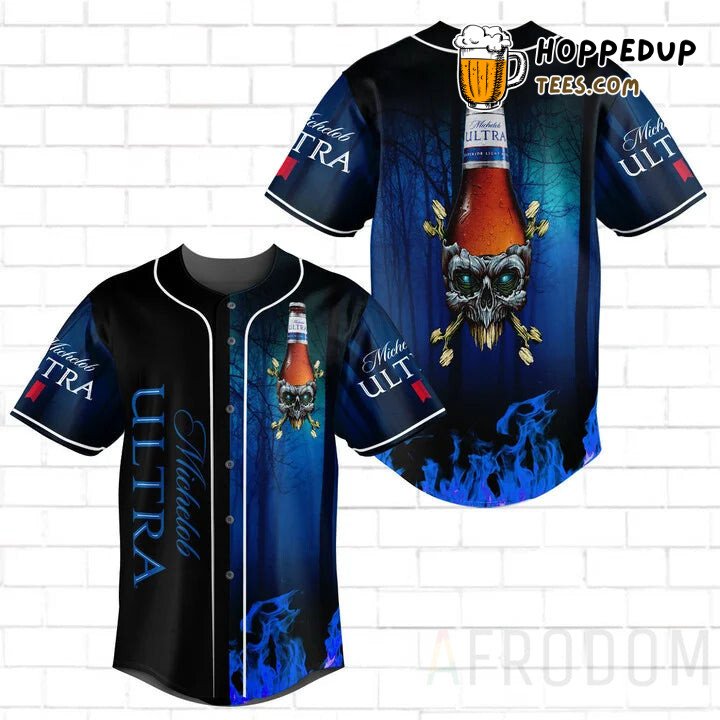 Michelob ULTRA Motif Skull Baseball Jersey Unique Team Design