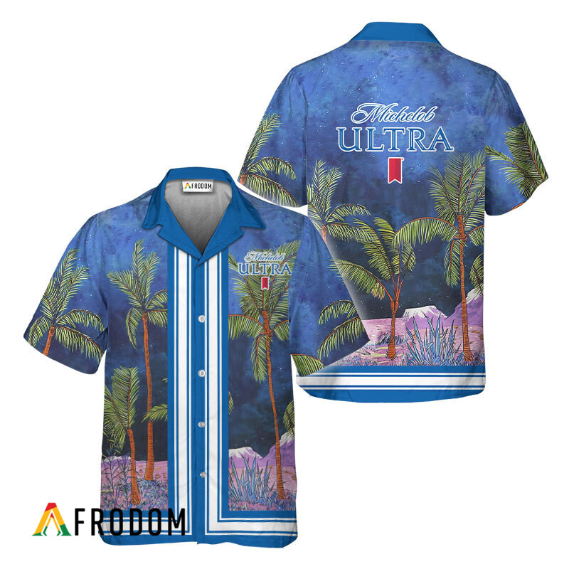 Michelob Ultra Star Print Bermuda Hawaiian Shirt HU
