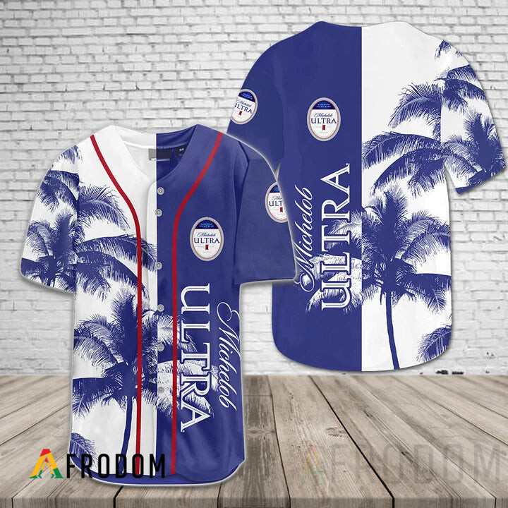 Michelob Ultra Tropical Coconut Trees Baseball Jersey HU