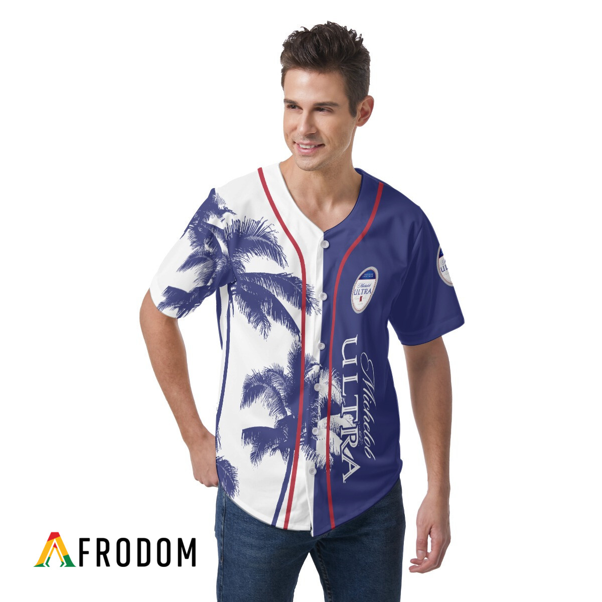 Michelob Ultra Tropical Coconut Trees Baseball Jersey HU