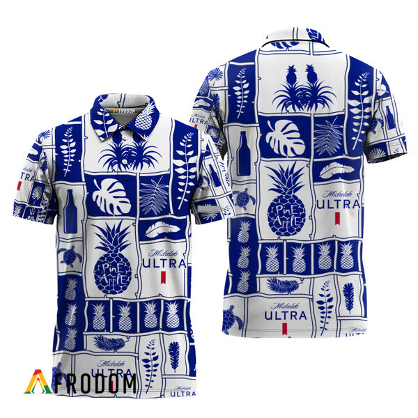 Michelob Ultra Tropical Pineapple Hawaiian Polo Shirt HU