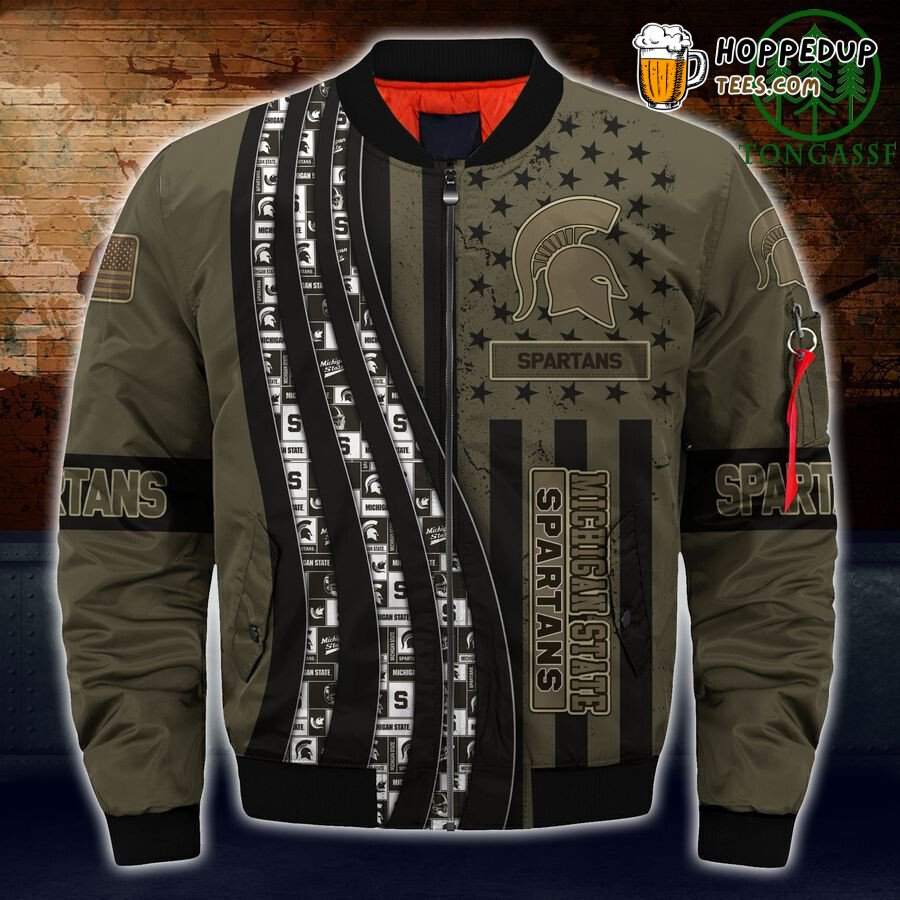 Michigan State Spartans NCAA Camouflage Tactical Bomber Jacket