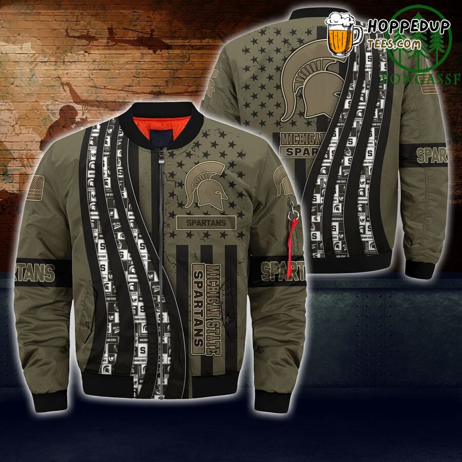 Michigan State Spartans NCAA Camouflage Tactical Bomber Jacket