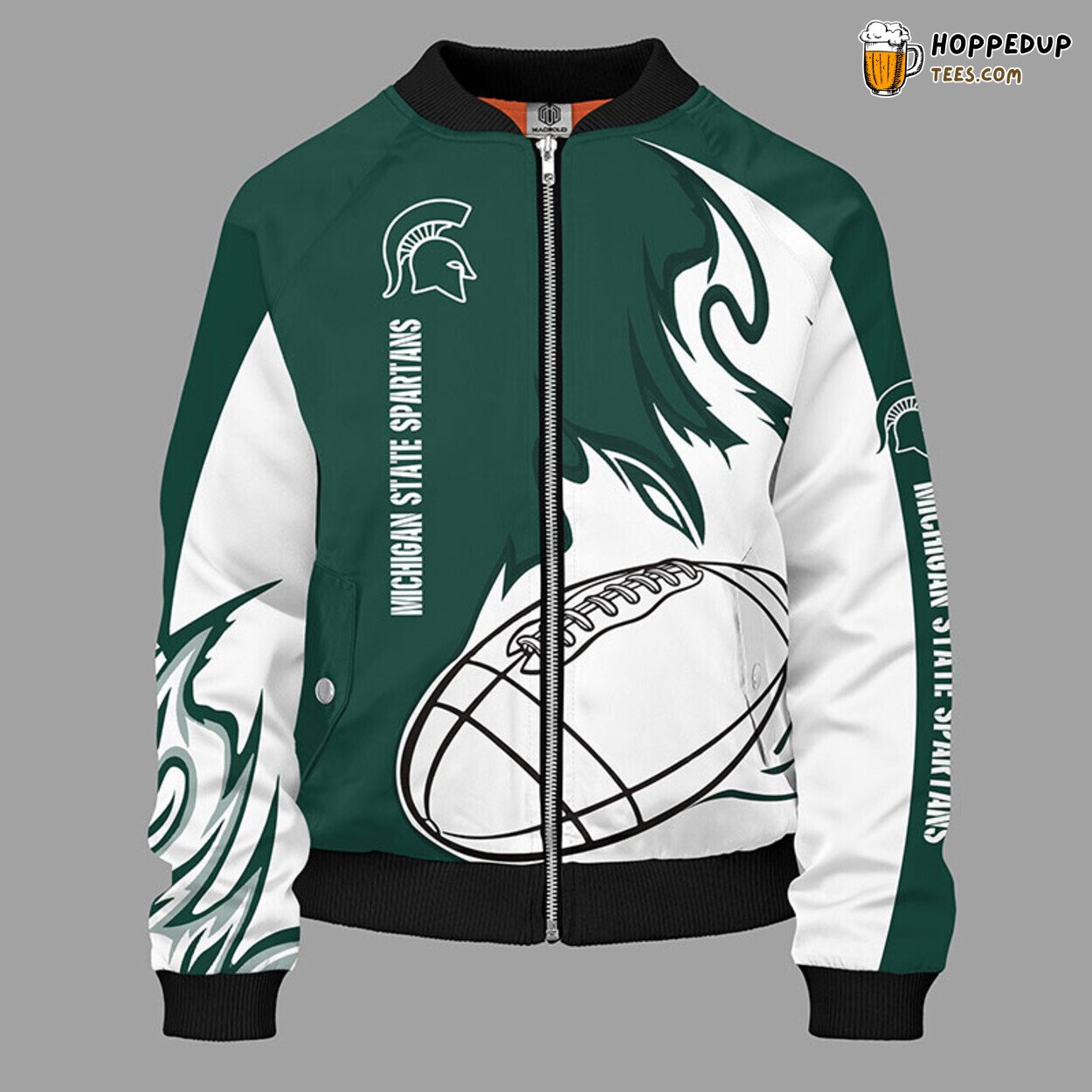 Michigan State Spartans NCAA Classic Green Premium Bomber Jacket