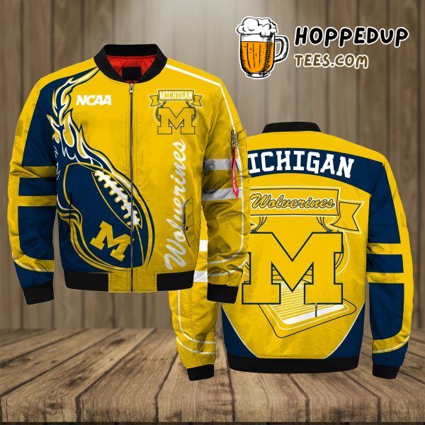 Michigan Wolverines 3D Premium Bomber Jacket Refined Athletic Look