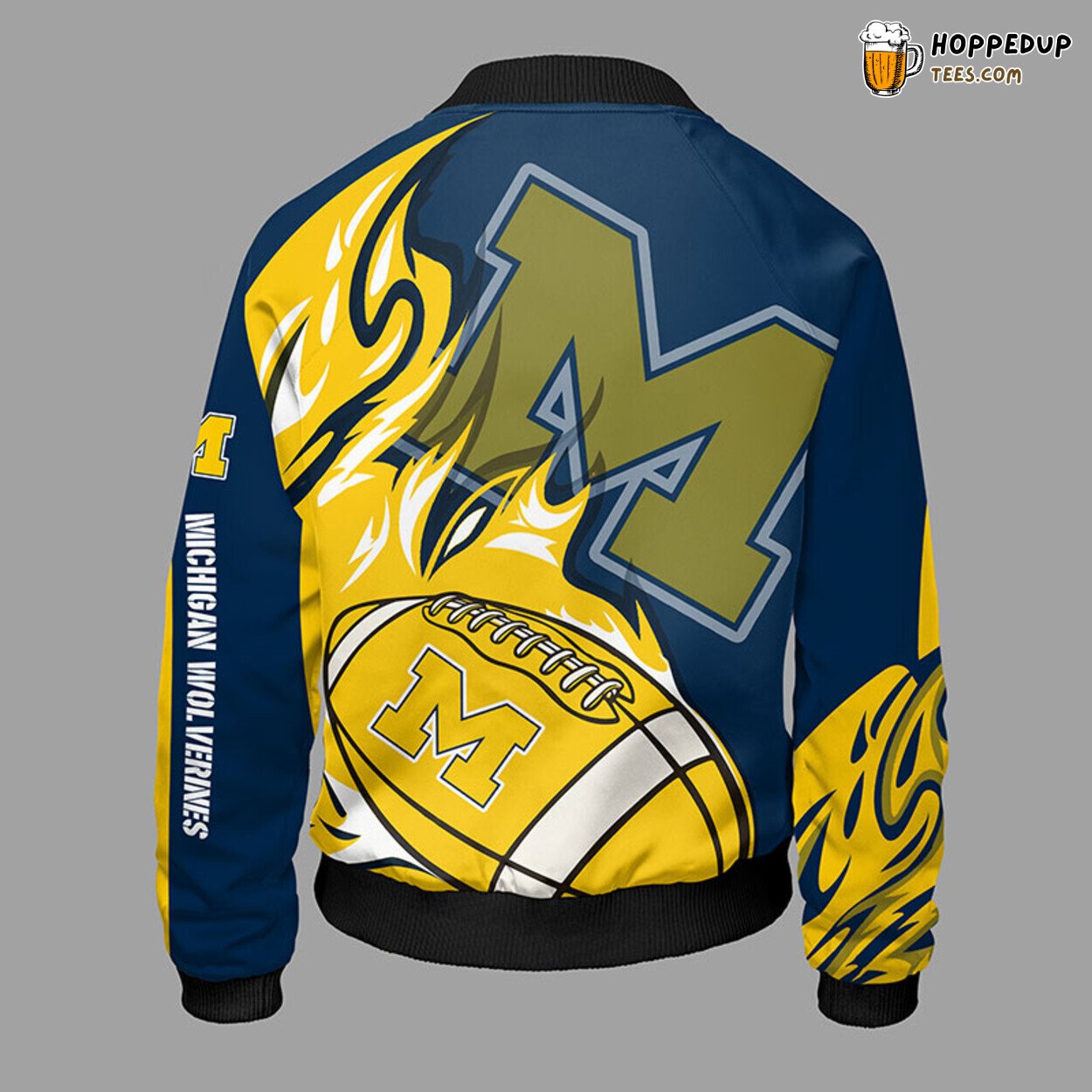 Michigan Wolverines NCAA Classic Yellow Premium Bomber Jacket