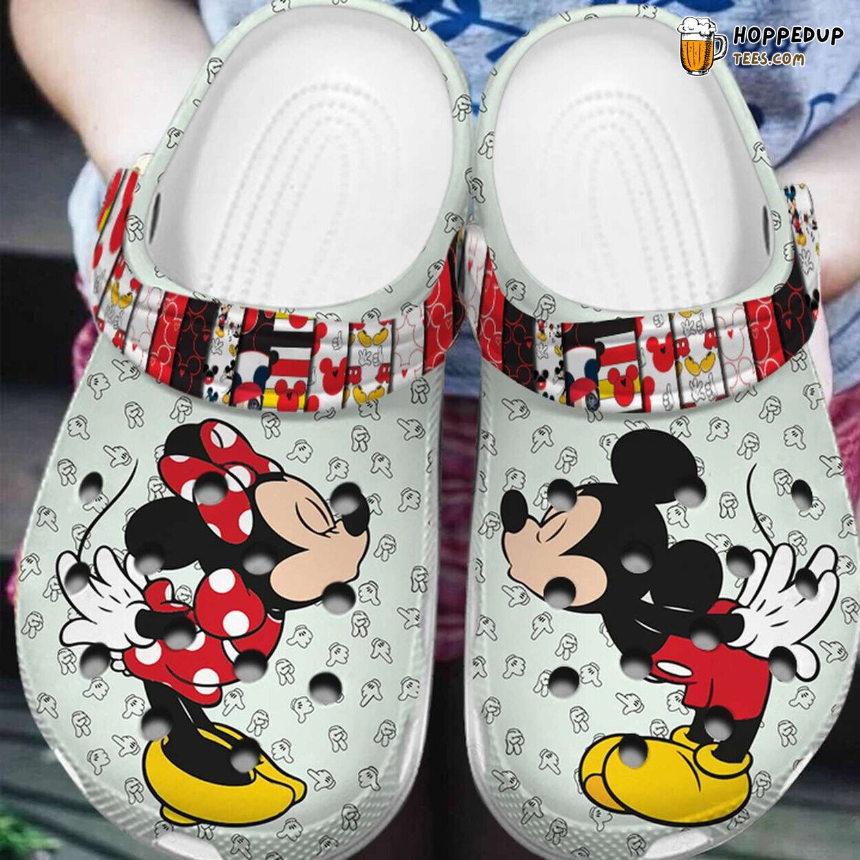 Mickey And Minnie Mouse Themed Comfortable Fun Clogs Shoes Design