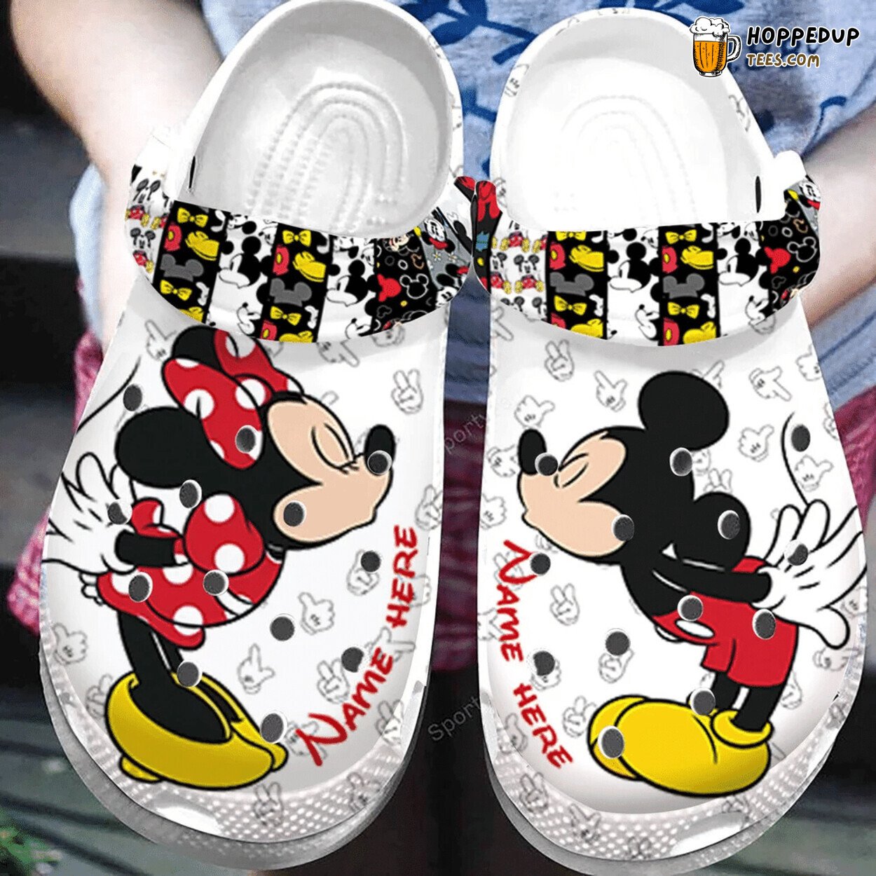 Mickey Minnie Love Couple Custom Name Comfortable Unique Clogs