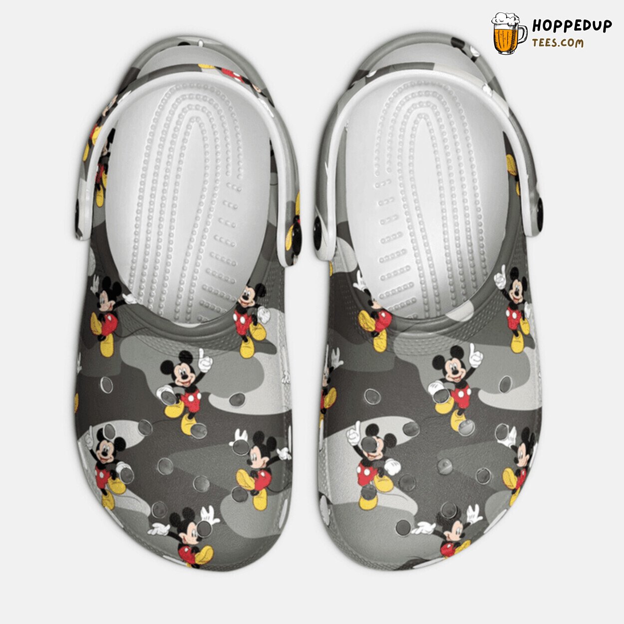 Mickey Mouse Army Camouflage Theme Comfortable Clogs Shoes
