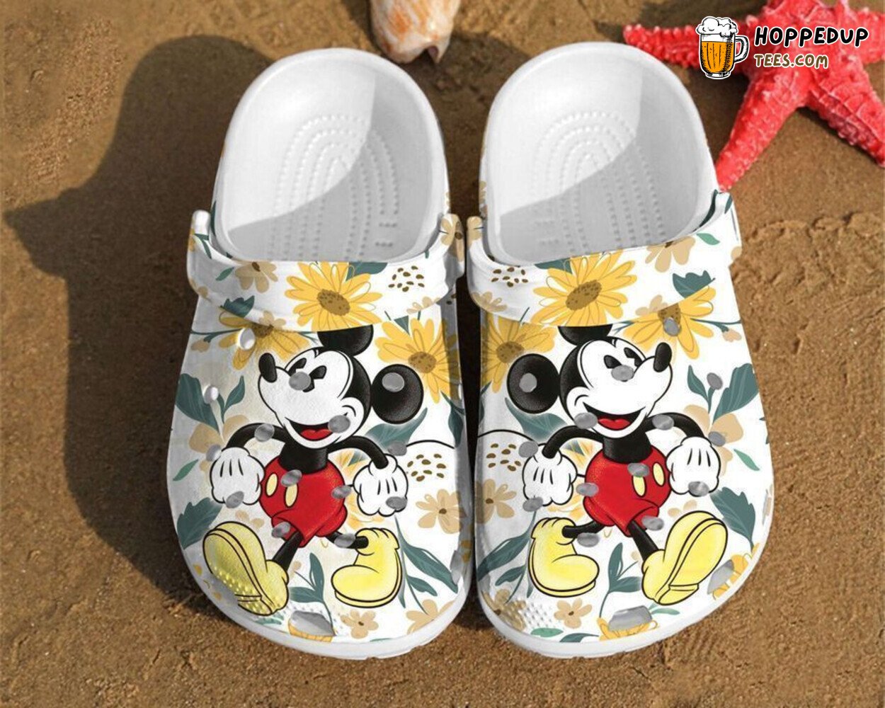 Mickey Sunflower Disney Mouse Couple Anniversary Gifts Clog Shoes