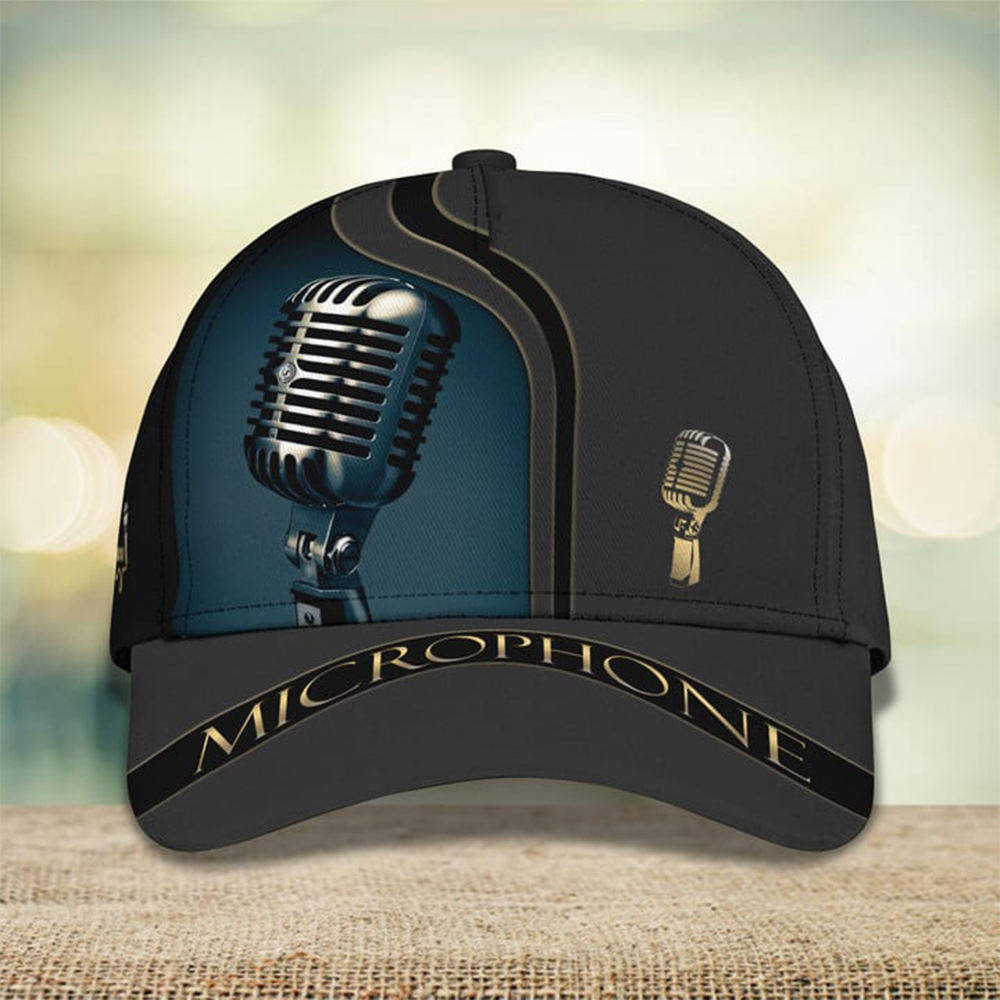 Microphone 3D Baseball Personalized Name Cap Unique Singer’s Choice