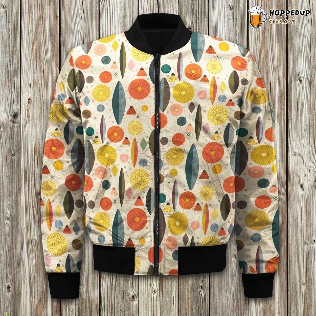 Mid Century Modern Eucalyptus With Retro Vibes Bomber Jacket