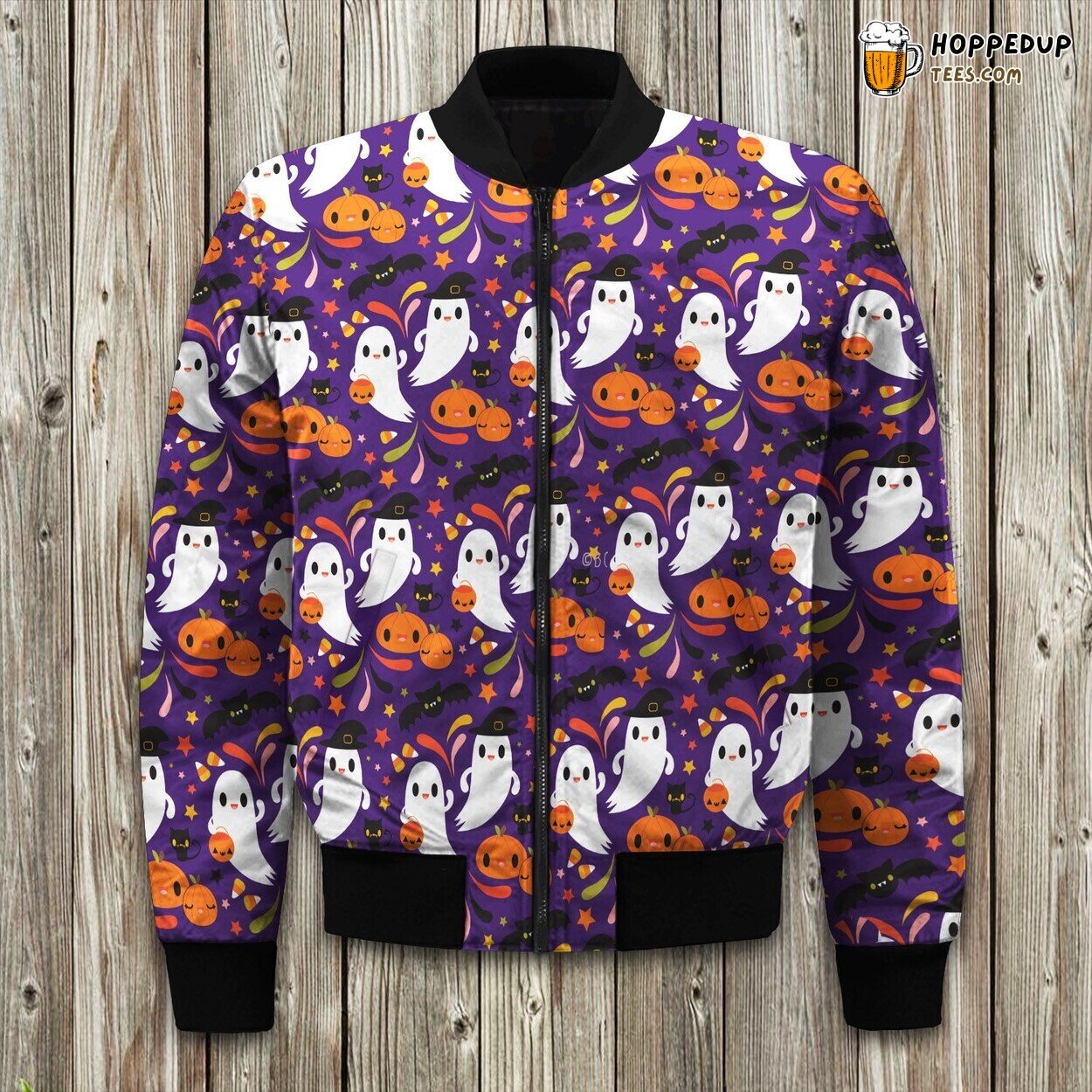 Midnight Shadows Halloween Night Winter Bomber Jacket Premium Craft Series Lux
