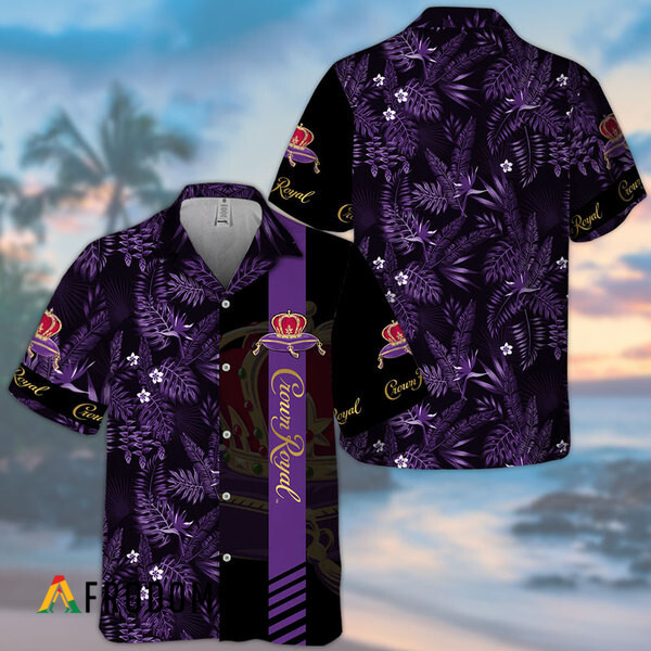 Midnight Tropical Foliage Crown Royal Hawaiian Shirt HU
