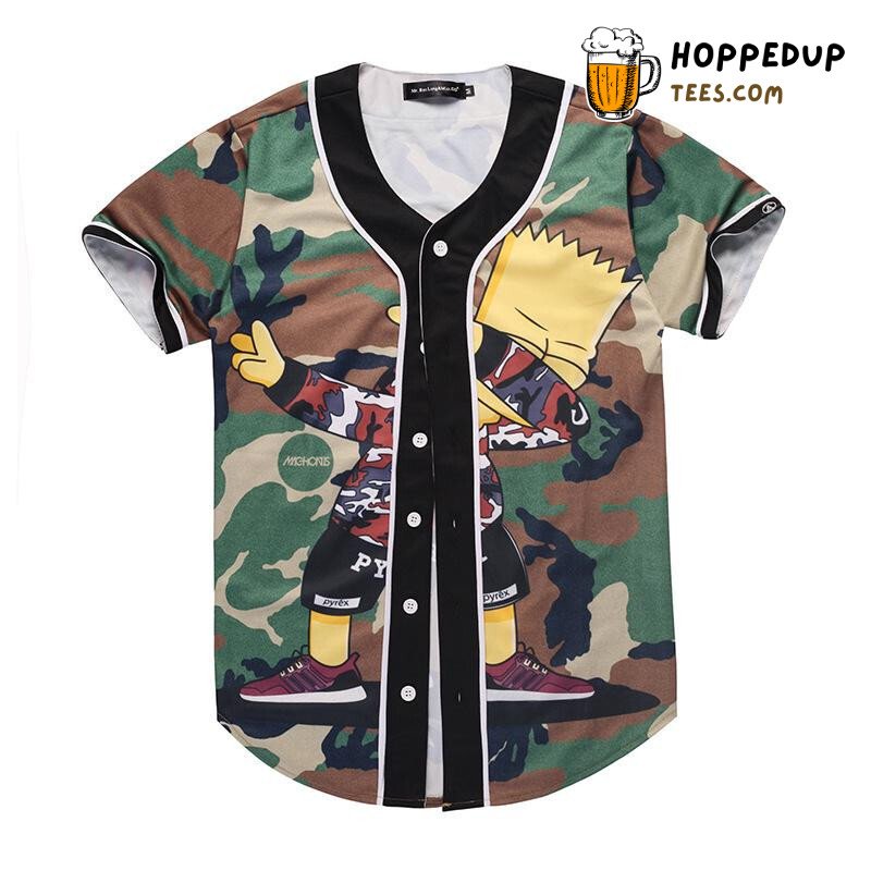 Military Army Green Camo 3D Print Baseball Jersey Men’s Style