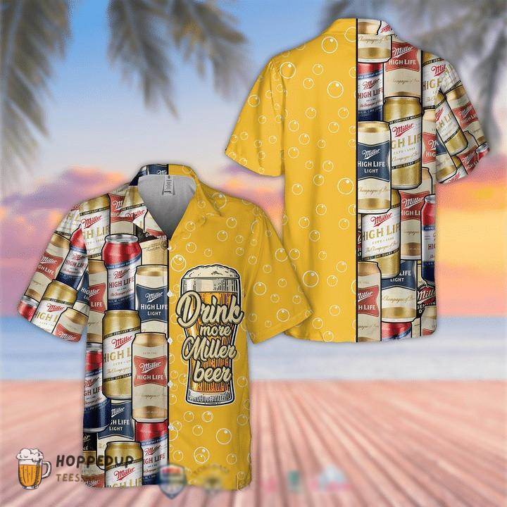 Miller Beer Drink More Hawaiian Shirt