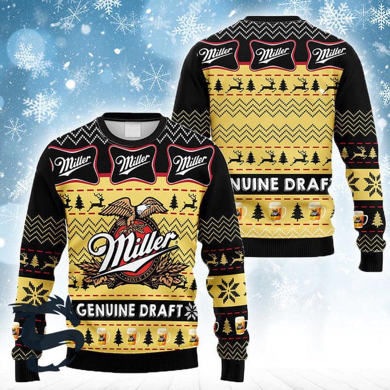 Miller Genuine Draft Christmas Ugly Sweater HU