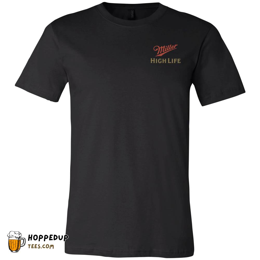 Miller High Life Beer Wreath Back Black T-Shirt HU