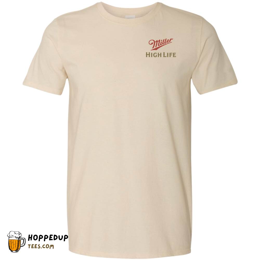 Miller High Life Beer Wreath Back Natural Tee HU