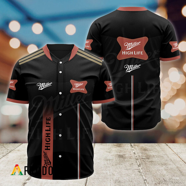 Miller High Life Black Label Logo Baseball Jersey HU