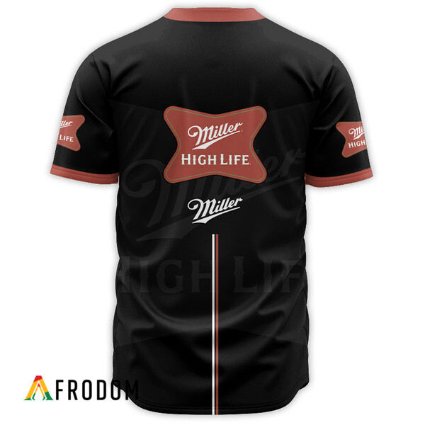 Miller High Life Black Label Logo Baseball Jersey HU