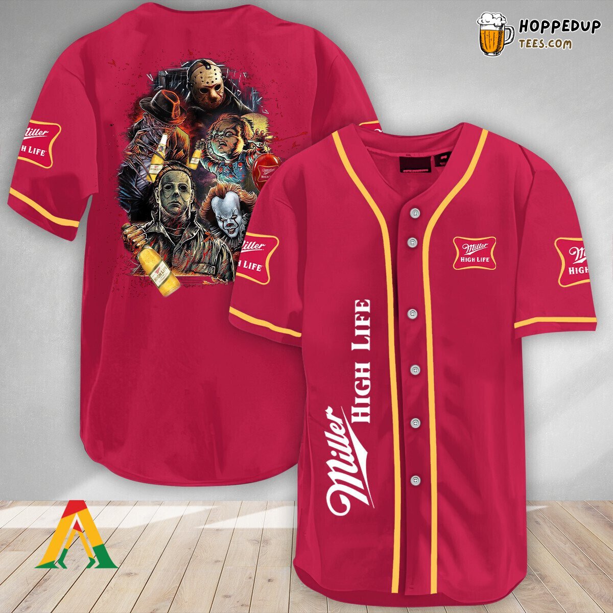 Miller High Life Halloween Horror Characters Unique Baseball Jersey Wear