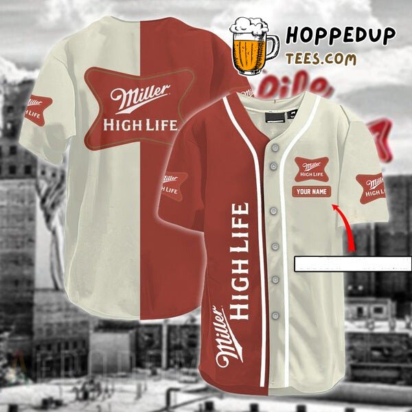 Miller High Life Inspired Baseball Jersey Unique Personalized Design Edition