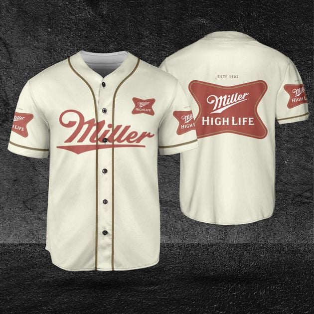 Miller Highlife Baseball Jersey Holiday Gift for Beer Lovers HU Miller Highlife Baseball Jersey Holiday Gift for Beer Lovers HU
