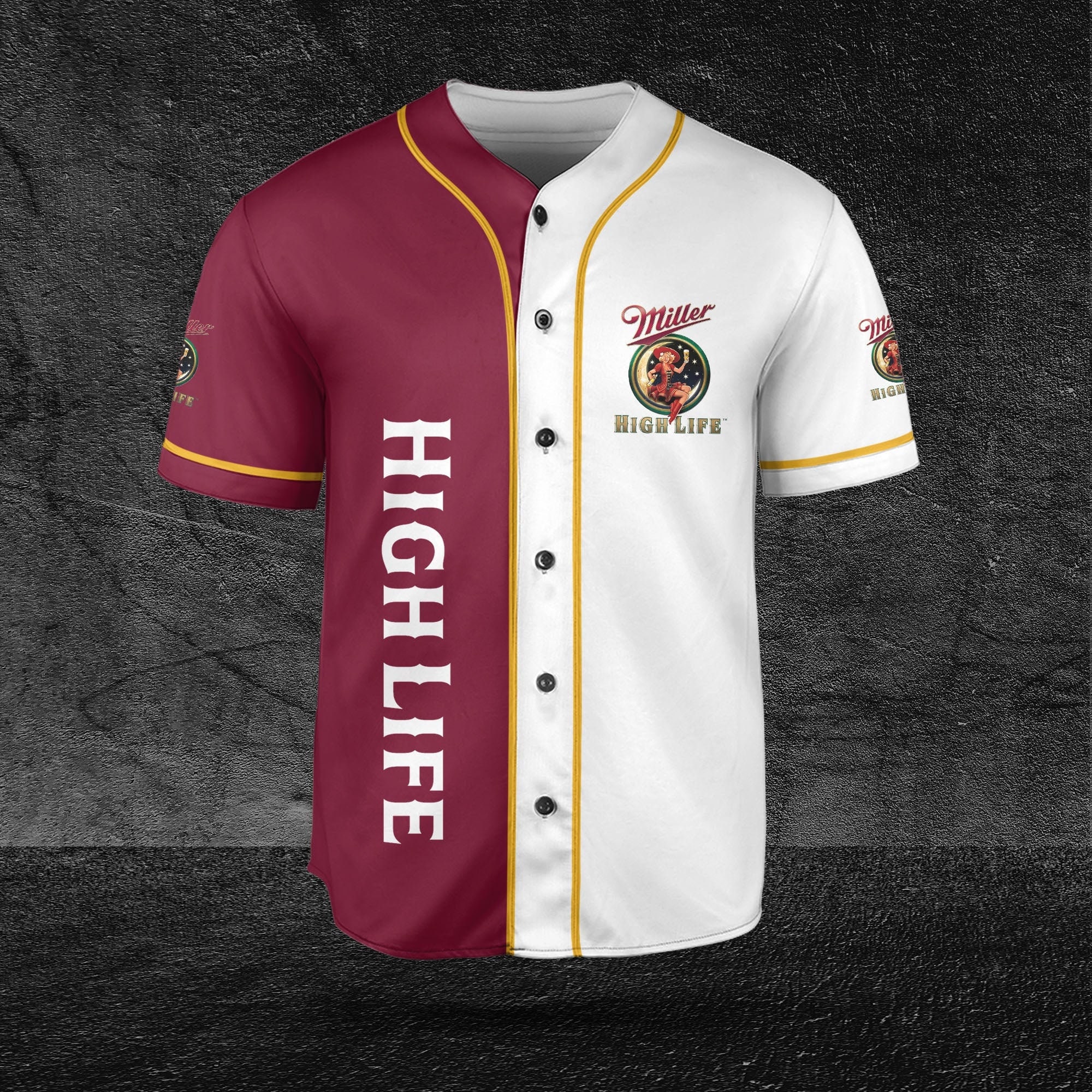 Miller Highlife Dual Color Baseball Jersey for Beer Lovers HU