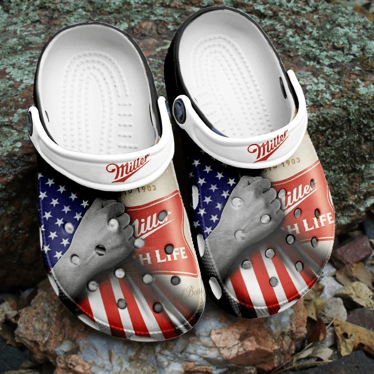 Miller Lite Beer Comfy Crocband Clogs for Adults HU