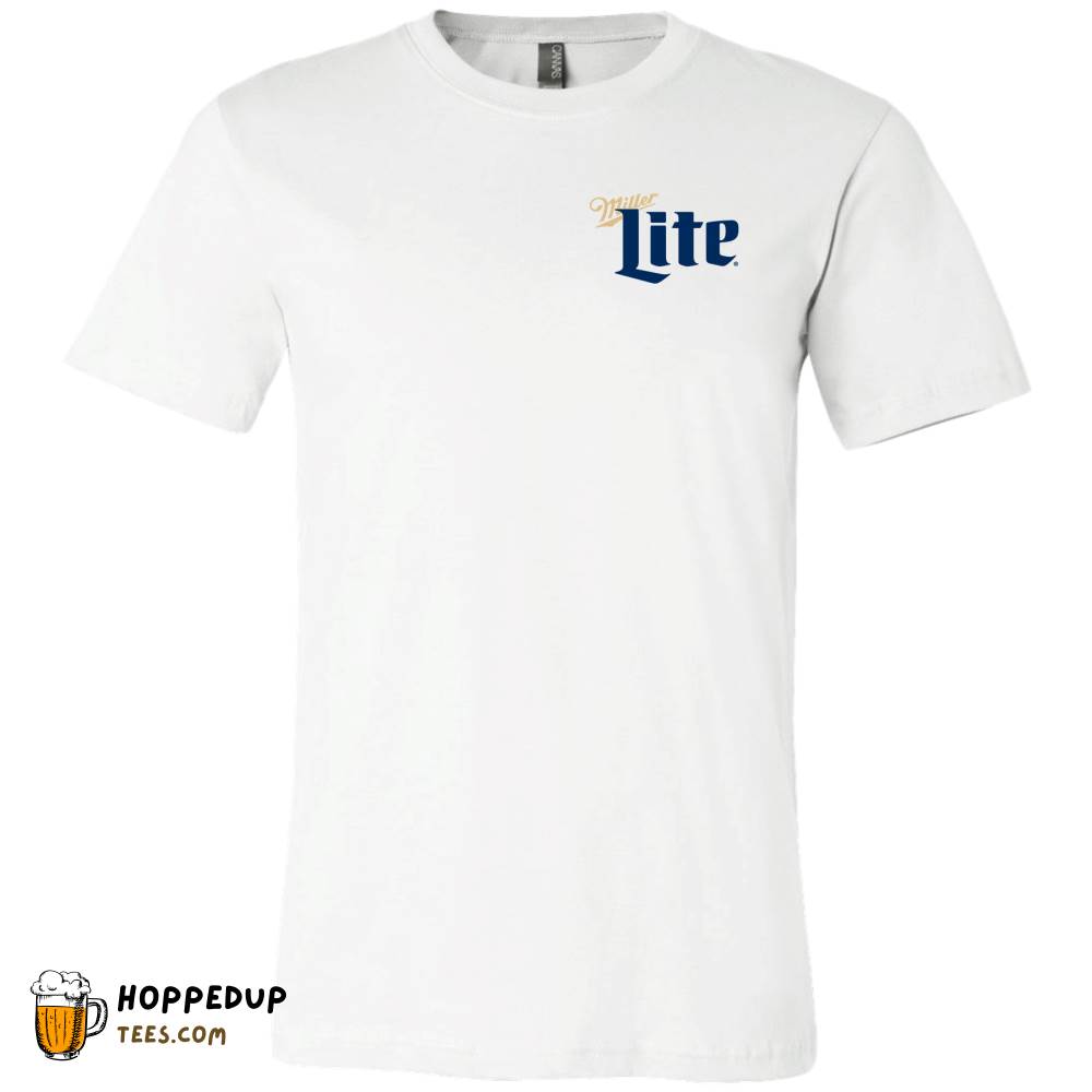 Miller Lite Beer Logo Pocket White Tee HU Miller Lite Beer Logo Pocket White Tee HU