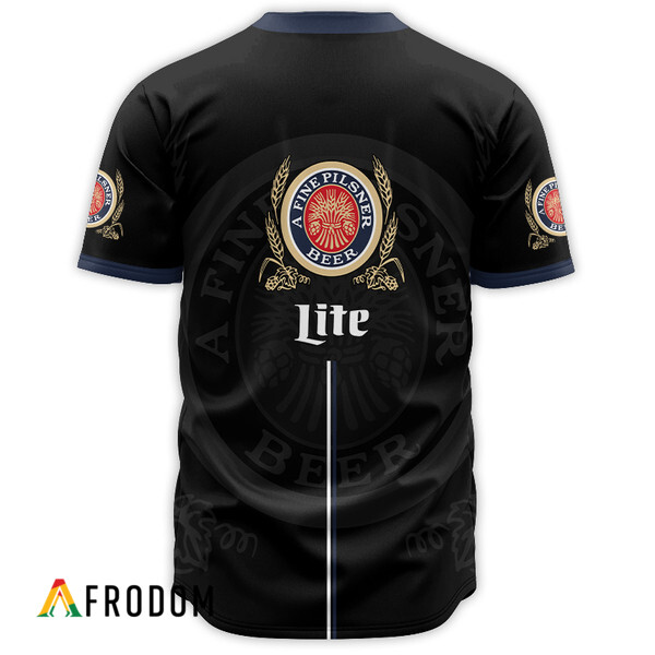 Miller Lite Black Label Logo Baseball Jersey HU