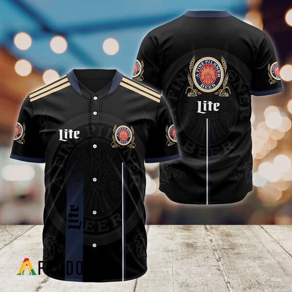 Miller Lite Black Label Logo Baseball Jersey HU
