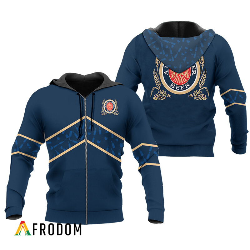Miller Lite Blue Wine Pattern Hoodie HU