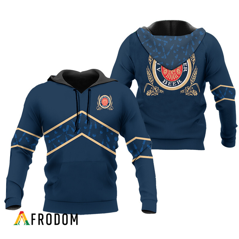Miller Lite Blue Wine Pattern Hoodie HU