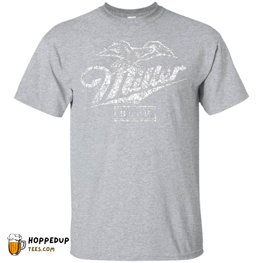 Miller Lite Classic White Worn Label Pattern Tee HU