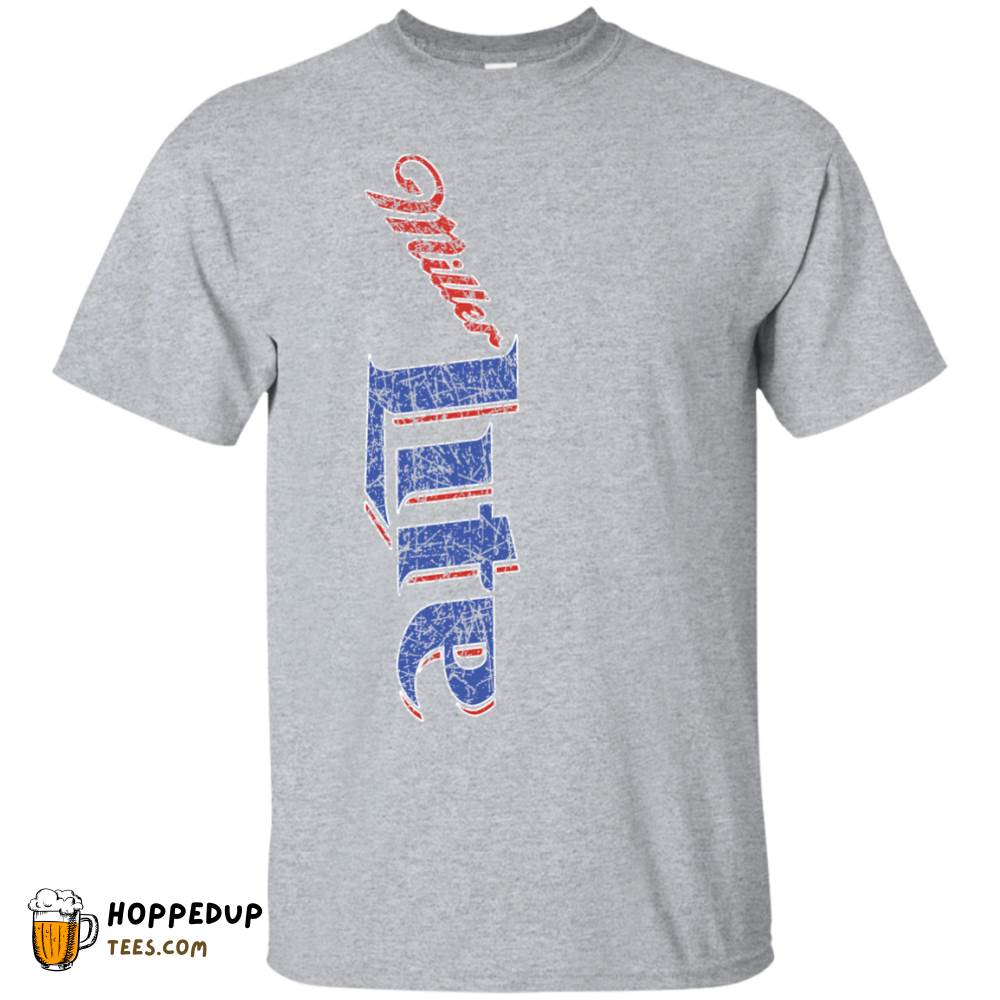Miller Lite Color Vertical Worn Pattern T-Shirt HU