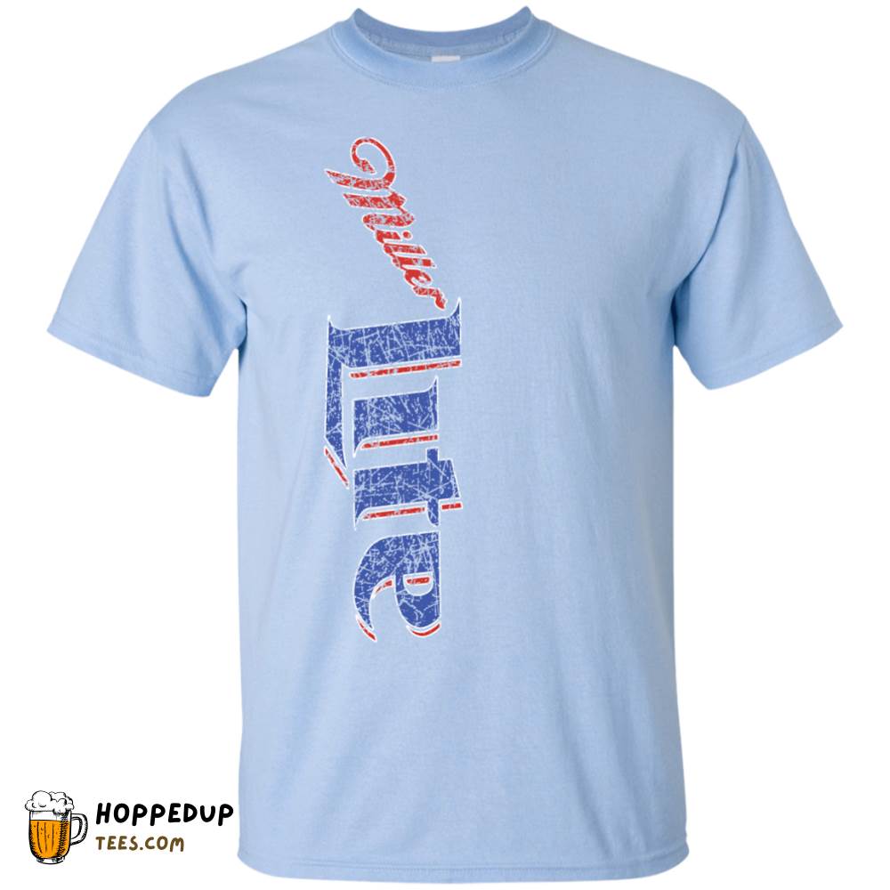 Miller Lite Color Vertical Worn Pattern T-Shirt HU Miller Lite Color Vertical Worn Pattern T-Shirt HU