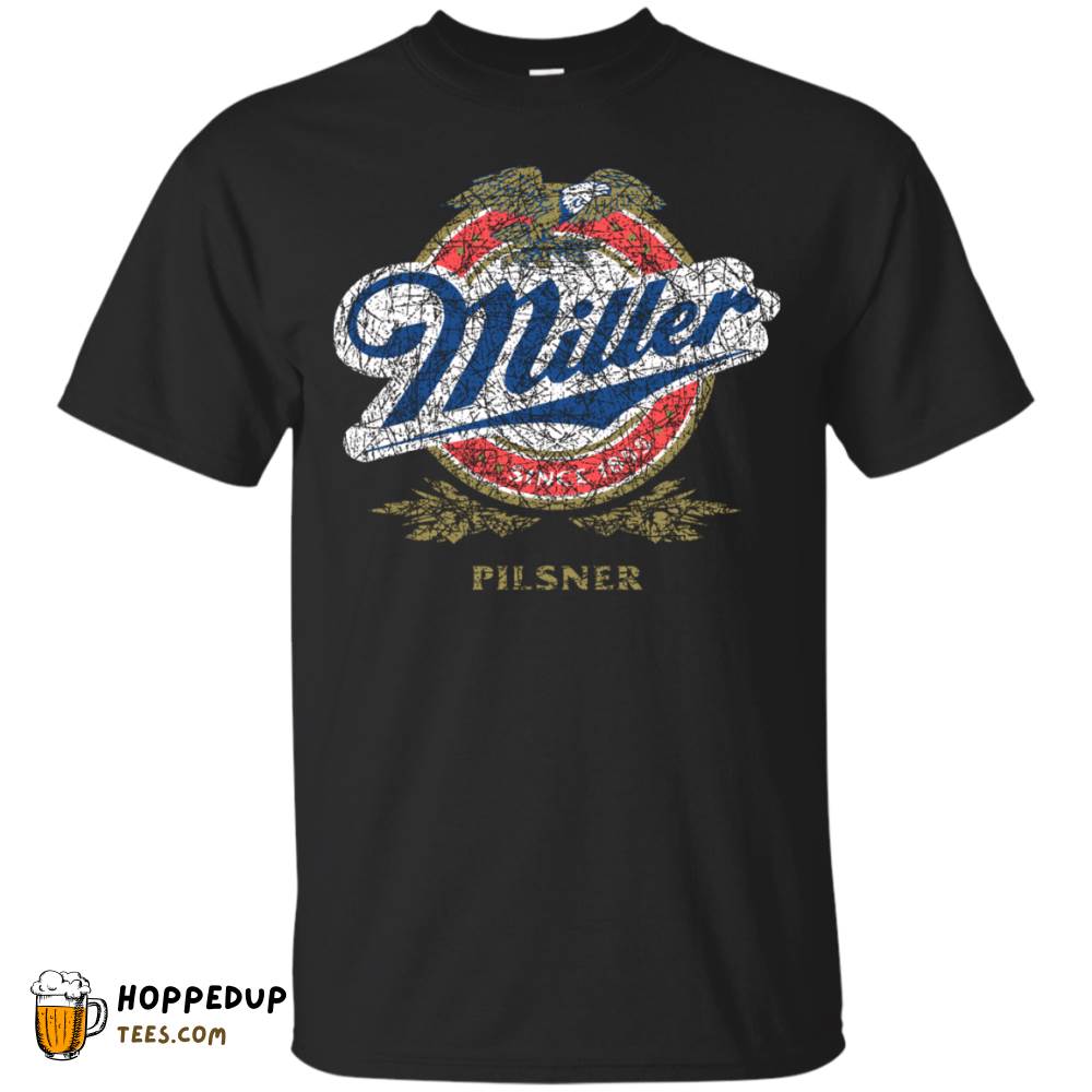 Miller Lite Colorful Worn Label Pattern Custom Tee HU