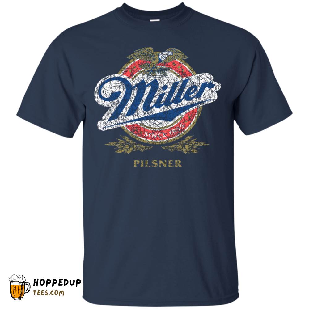 Miller Lite Colorful Worn Label Pattern Custom Tee HU Miller Lite Colorful Worn Label Pattern Custom Tee HU